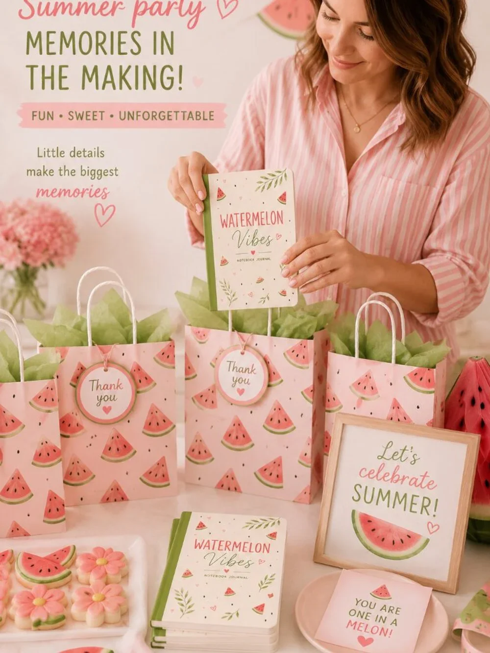 NWT Watermelon Themed Paperback Notebook